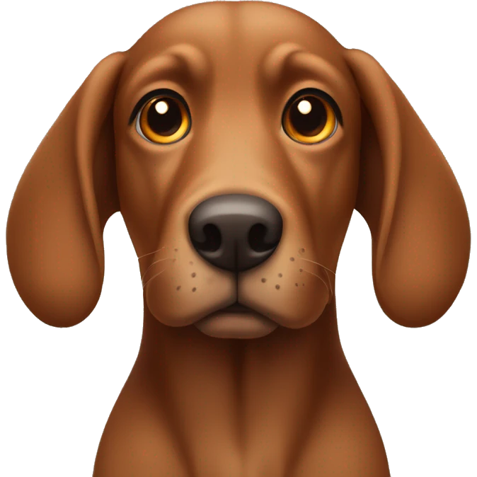 brown dog with long floppy ears and a long nose emoji