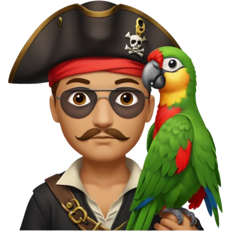pirate and parrot emoji