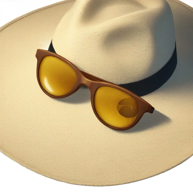 sunglasses near sunhat emoji