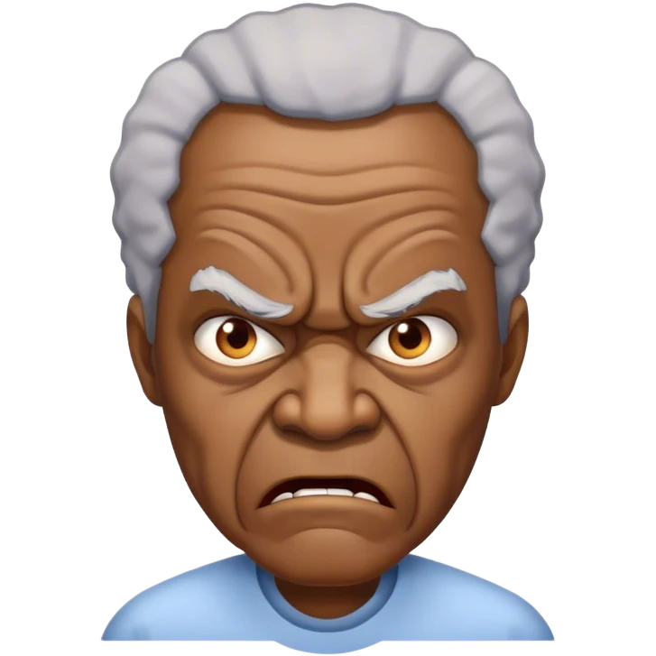 Black old angry man emoji