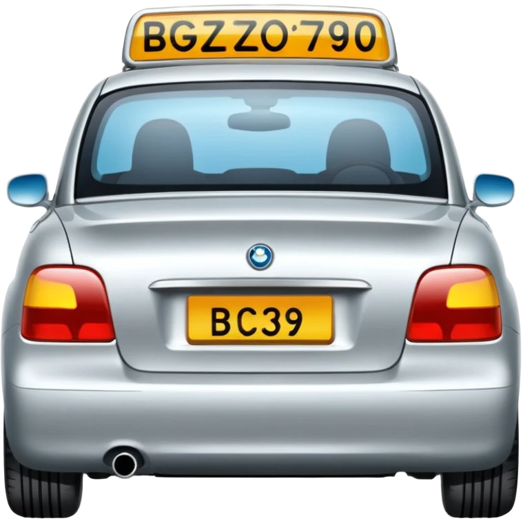 Make a car number plate say BGZ9007 and make the car there to emoji