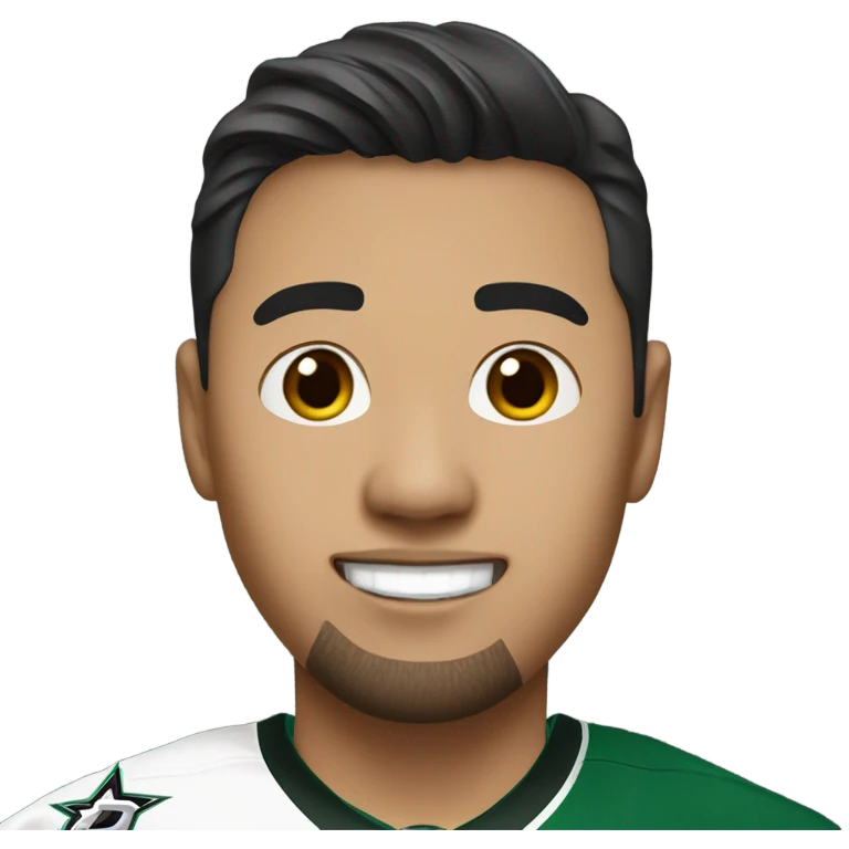 Asian guy wearing a Dallas stars jersey  emoji