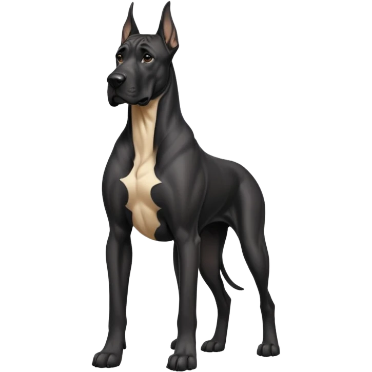 Black Male Great Dane with cropped ears in a show stance emoji