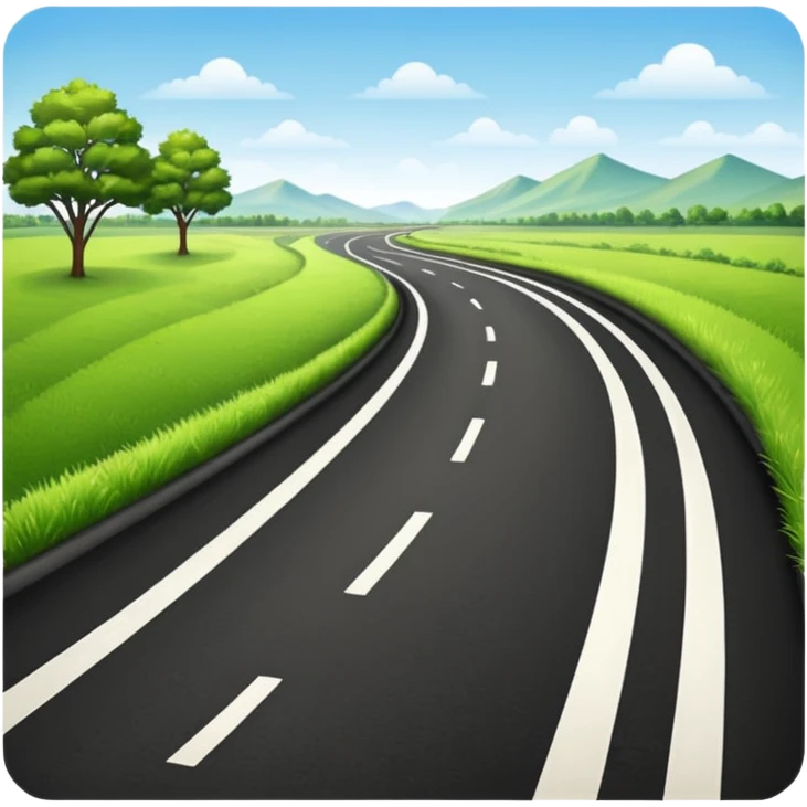 wide highway with Grass on the sides emoji emoji