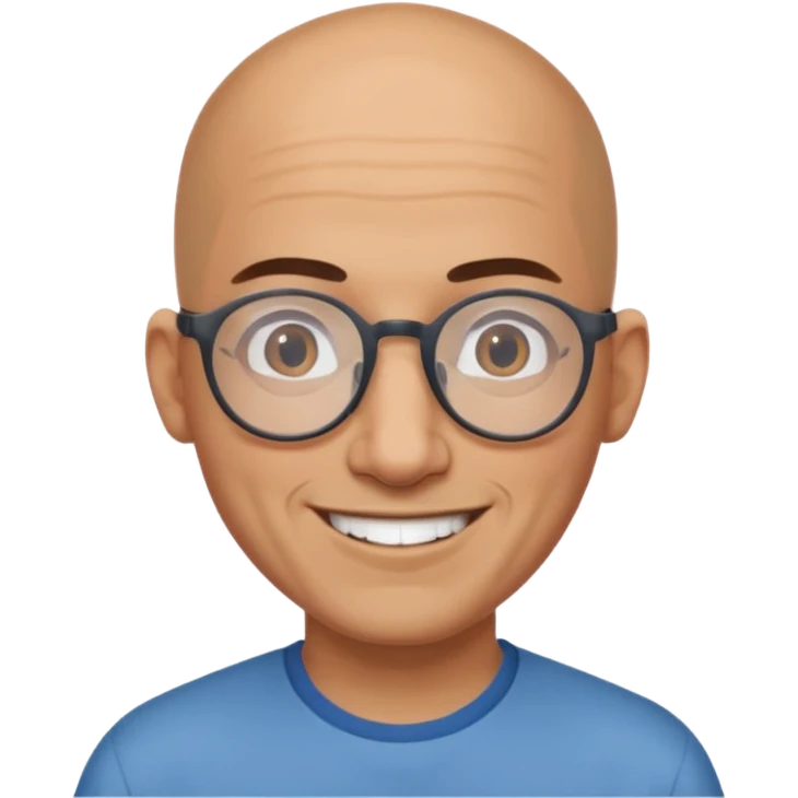 Bald moroccan man with glasses skinny emoji
