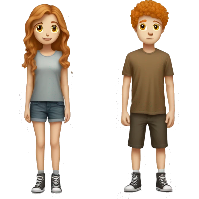  light brown haired girly girl inlove with tall ginger skater boy emoji