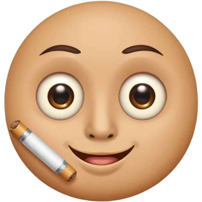 round Zyn can, with eyes and mouth, holding a joint, relaxed expression emoji