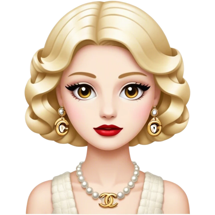 Cinematic Realistic Chanel Pop Culture Emoji, depicted with timeless elegance and iconic style rendered with luxurious textures and dynamic, sophisticated lighting. emoji