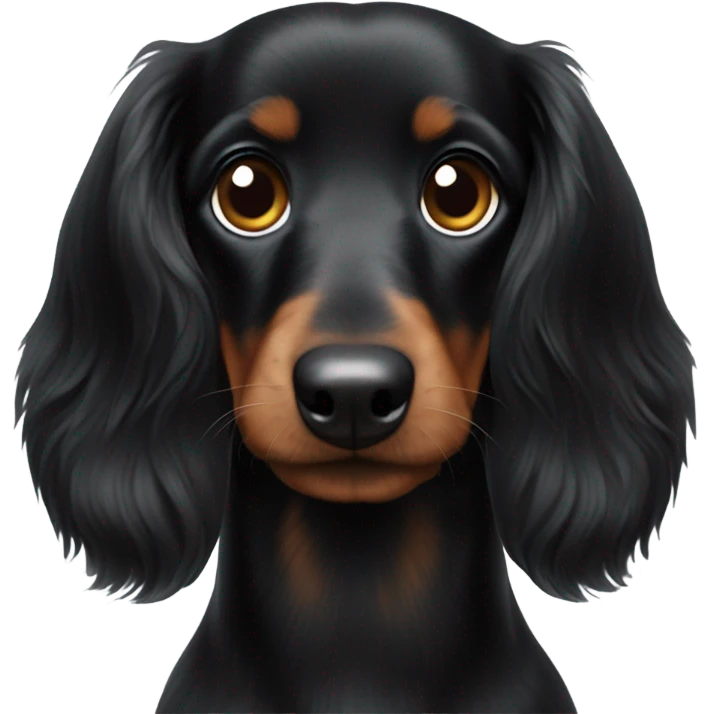 Cute black dachshund-bolonka breed emoji