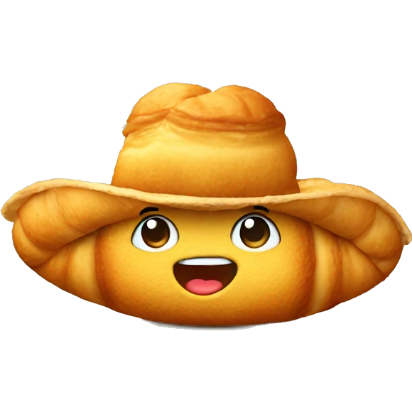 croissant wearing a cowboy hat emoji