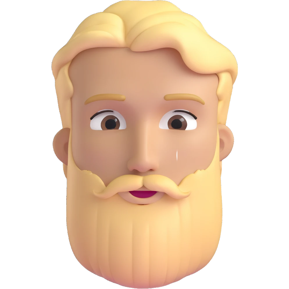 young man with blonde hair and neat medium beard emoji