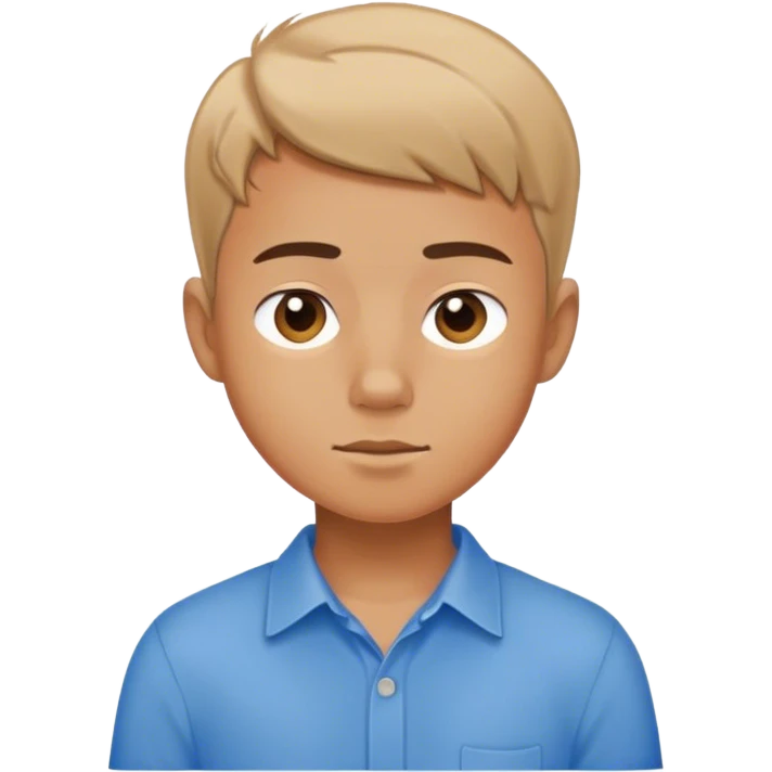 short haired boy in blue emoji