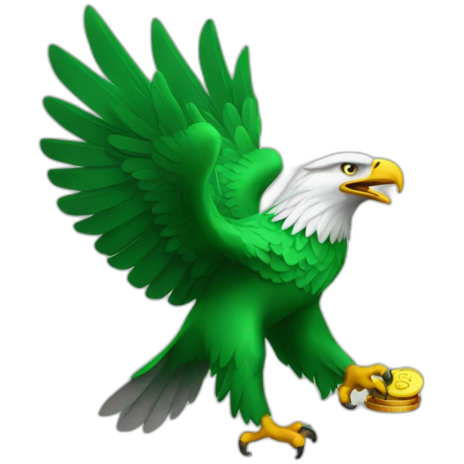 green eagle with money emoji