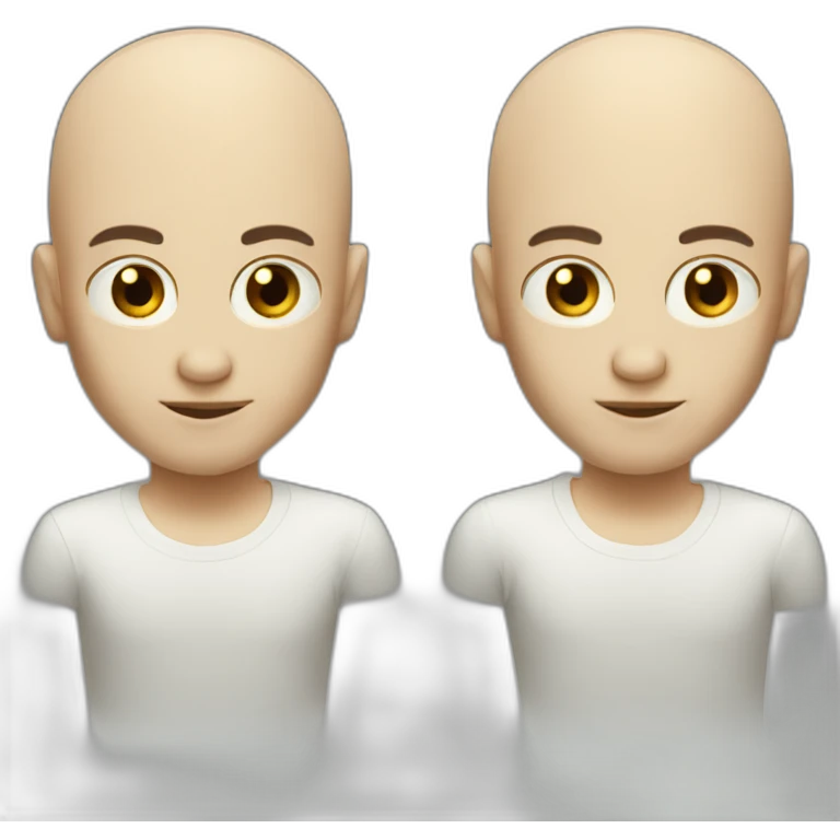a character with baldness but few hair emoji