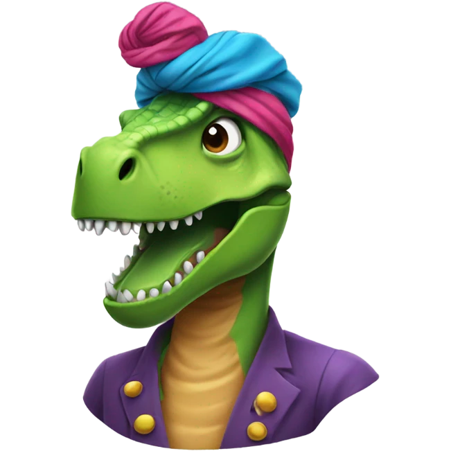 Dinosaur in a turban emoji