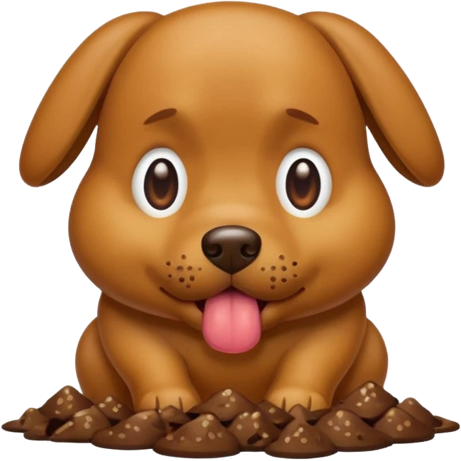 Dog eating poop emoji