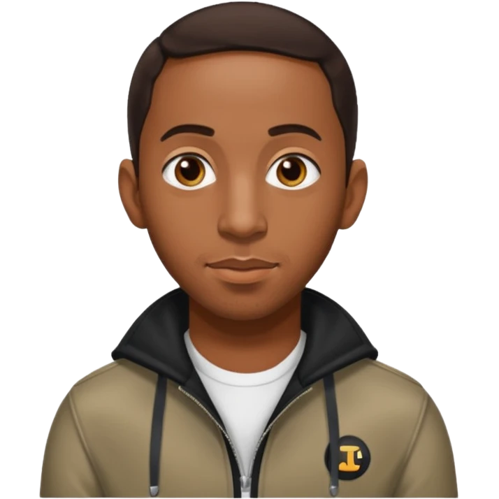 Ludacris with dark brown hair emoji