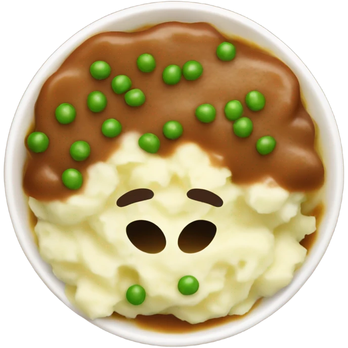 mashed potatoes with gravy and peas emoji
