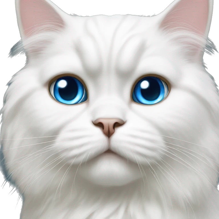 White Persian cat blue eyes  emoji