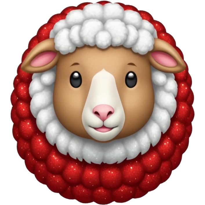 red glitter sheep emoji