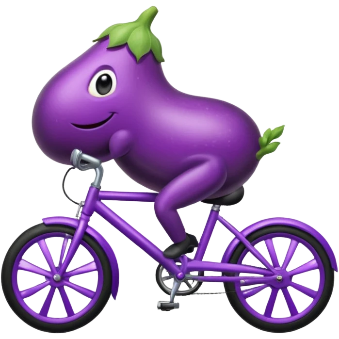 Eggplant riding a bike emoji