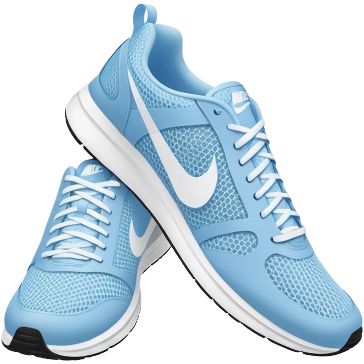 light pale blue nike athletic running shoes with white laces emoji