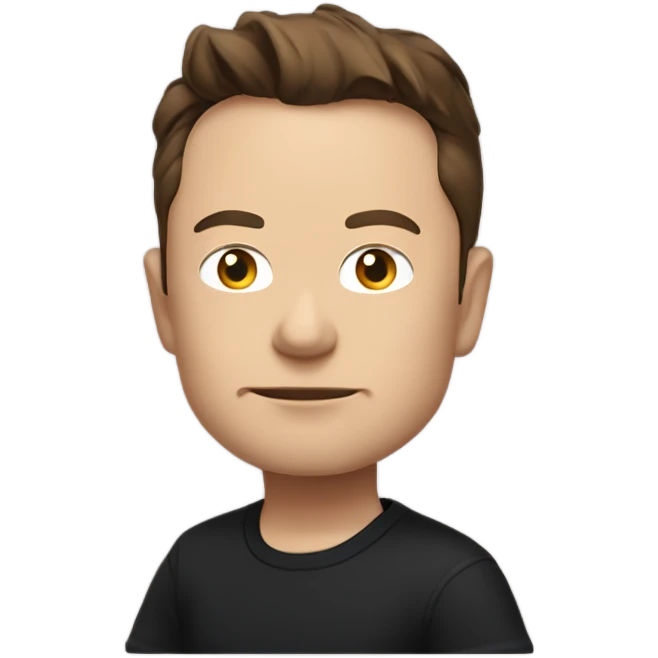 Elon Musk, wearing a black t-shirt and jeans, with a calm and introspective expression. emoji