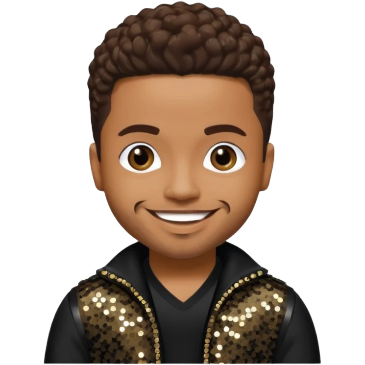 Raz-B from B2K with dark brown hair, black sequin outfit emoji