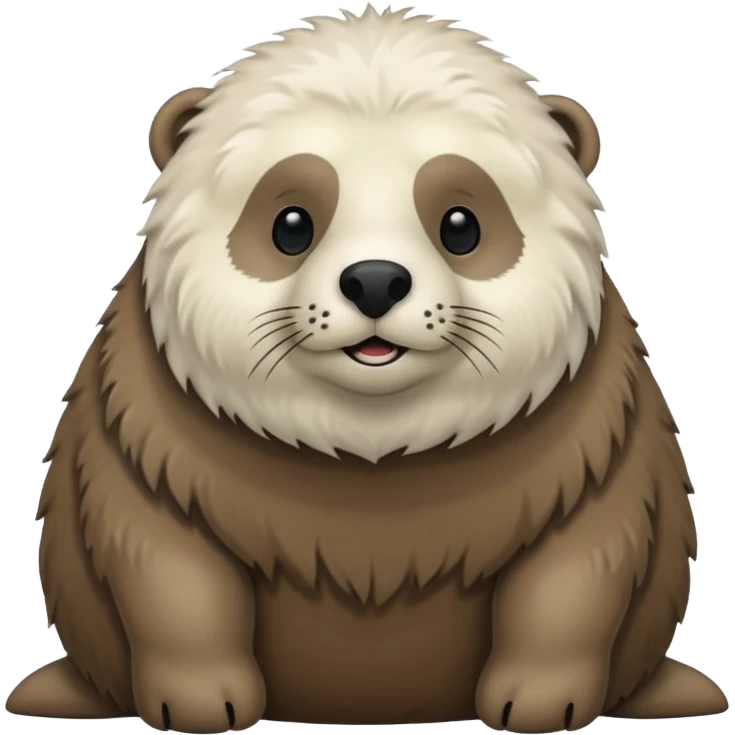 small white seal and big brown bear emoji