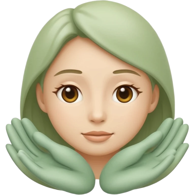 Minimal wellness emoji representing tighter skin and firmness,
subtle lifting effect, smooth contours, calm and natural,
no beauty or cosmetic symbols, soft sage green color palette emoji