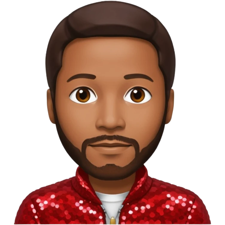 Marvin Gaye with dark brown hair, red sequin outfit emoji