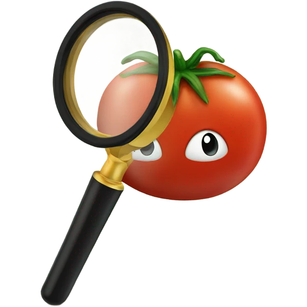 tomato under magnifying glass emoji