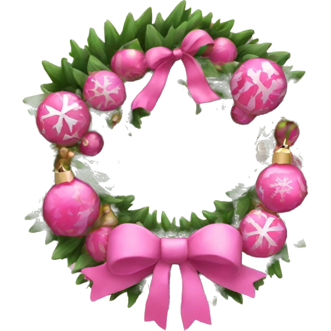 Pink Christmas wreath  emoji