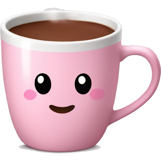 hot chocolate in light pink mug emoji