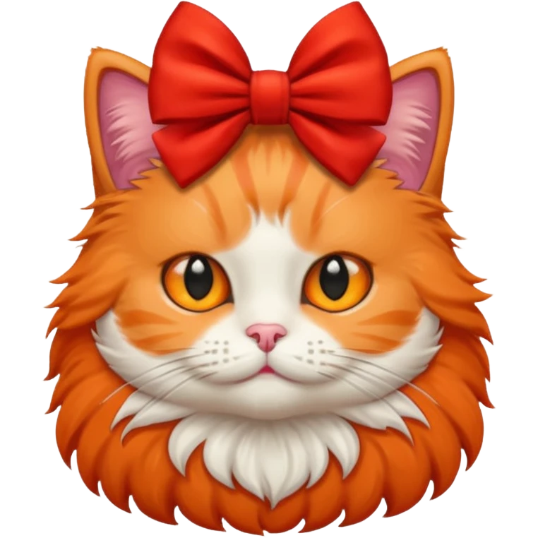 Cat wearing a bow emoji