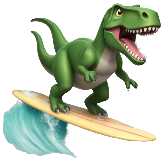 trex surfing emoji