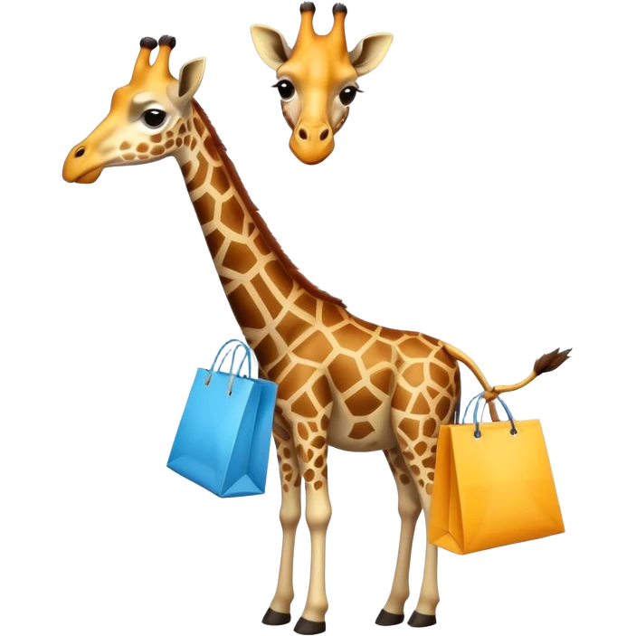 Giraffe Going shopping ￼ emoji