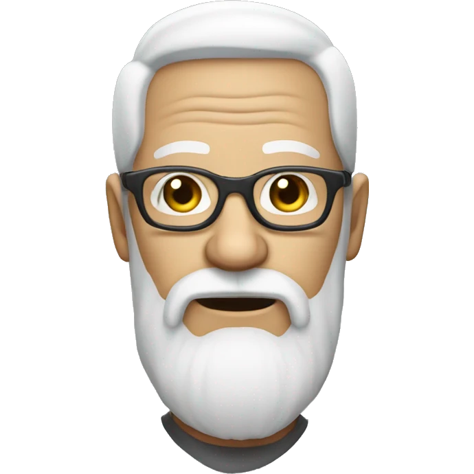 old man  with white hai and full beard with specs emoji