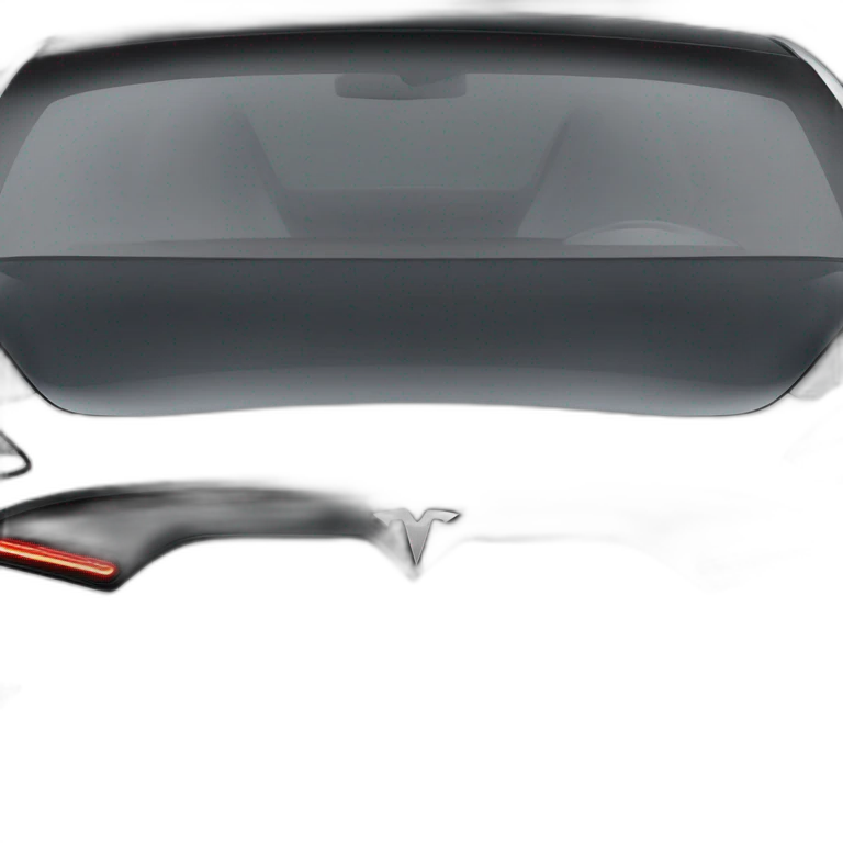 modified black 2023 Tesla Model 3 with front spoiler lights on viewed from front emoji