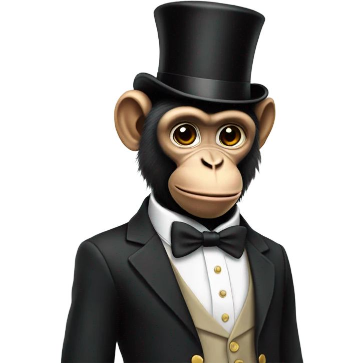 monkey in a suit with a top hat  emoji