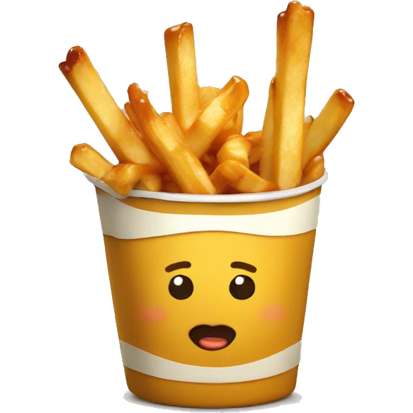 Poutine qui mange une poutine emoji