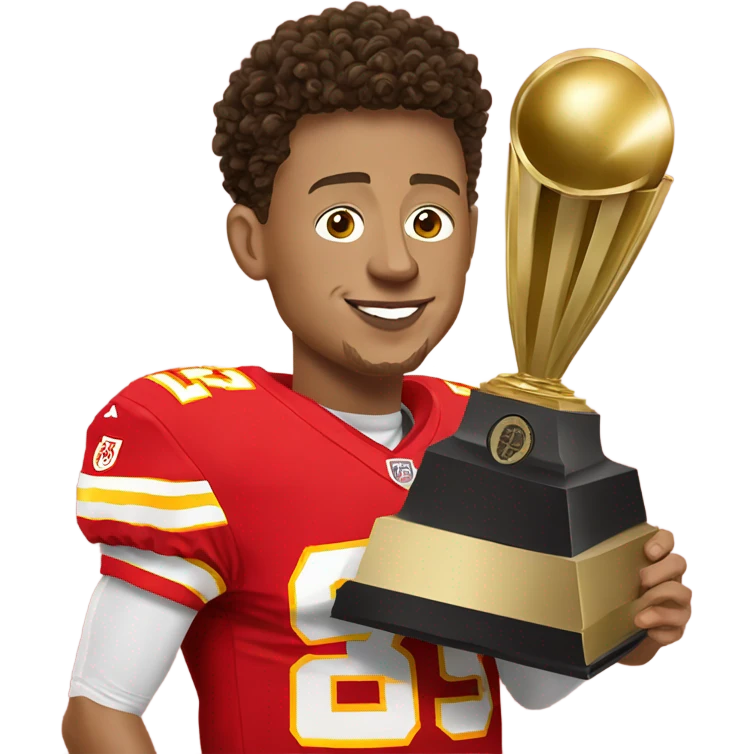 Patrick Mahomes holding nfc trophy  emoji