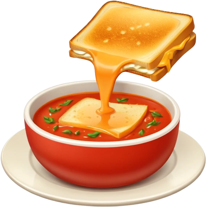 tomato soup with sliced grilled cheese on the side emoji