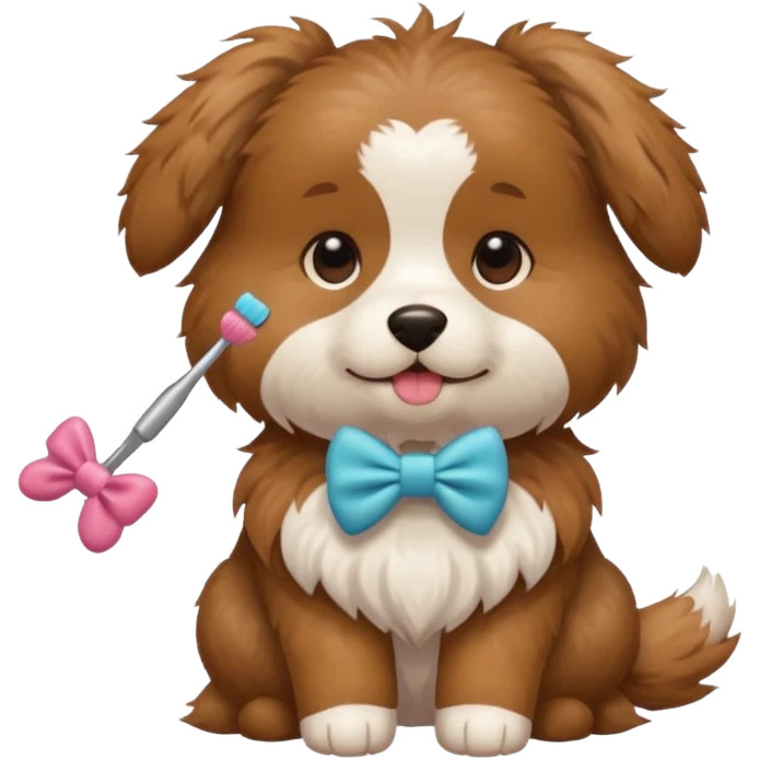 dog, dog bow, toy, grooming tool emoji