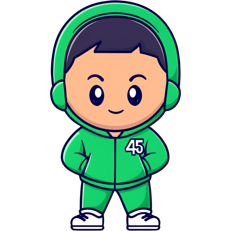 Squid Game player in green tracksuit with number 456 emoji