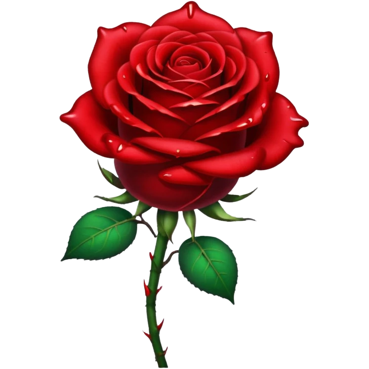 glitter red rose with blood emoji