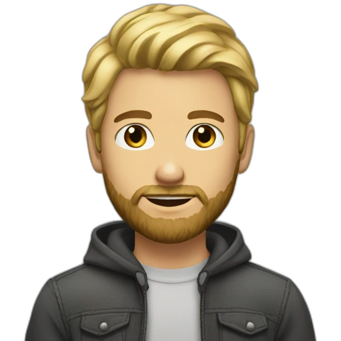 Young-man-blonde-hair-brown-beard emoji