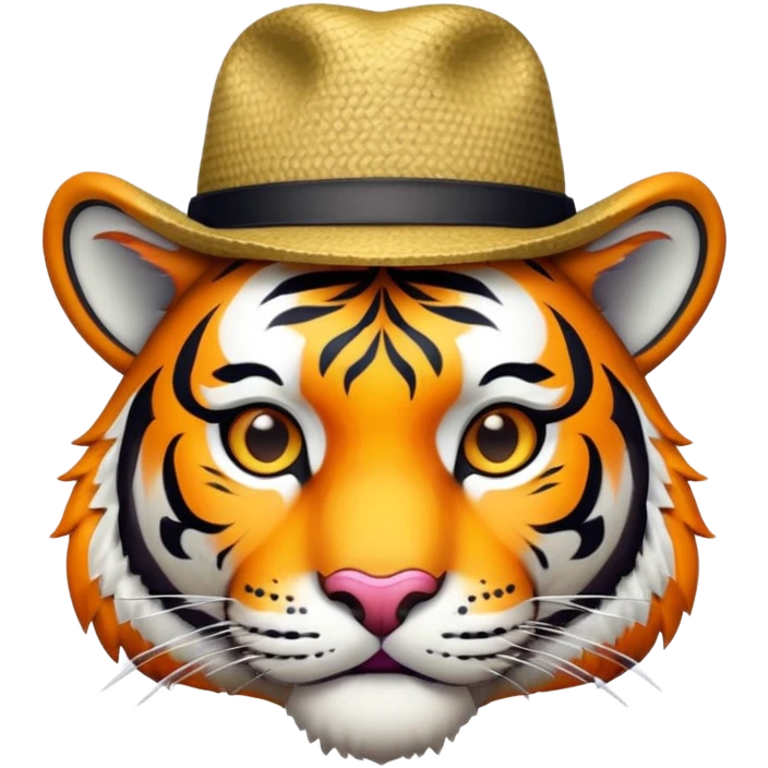 tiger face wearing stylish hat for Twitch emote emoji