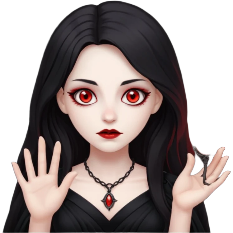 Female necromancer – Red eyes, black dress















 emoji