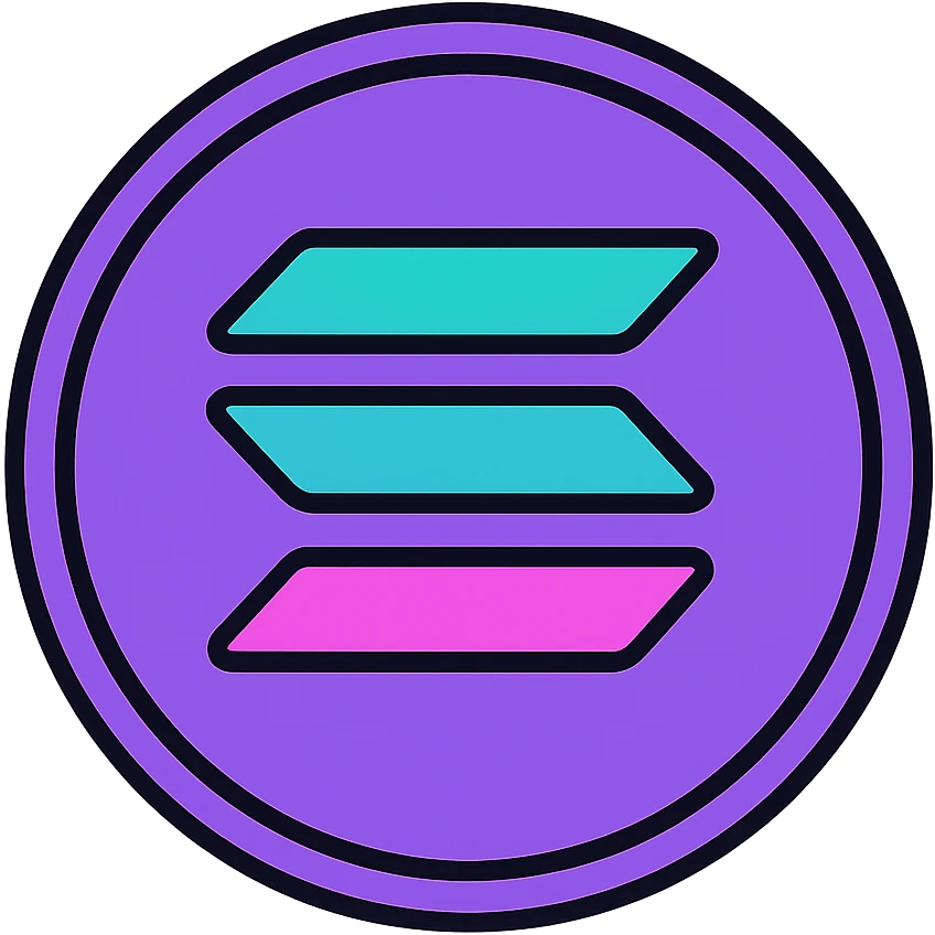 solana token, modern icon style, simple and bold emoji